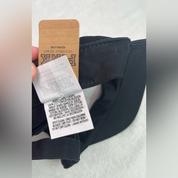 NWT! PINK Victoria’s Secret baseball hat black with white stitch - Picture 7 of 10